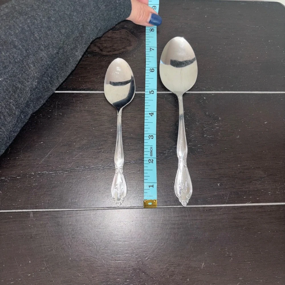 Customcraft Stainless Taiwan Spoons | Monogram Y Floral | Soup‎ Spoon, Teaspoon